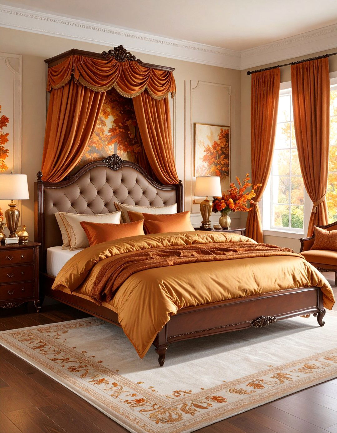 Victorian Amber and Bronze Warm Bedroom - 25 Victorian Bedroom Ideas