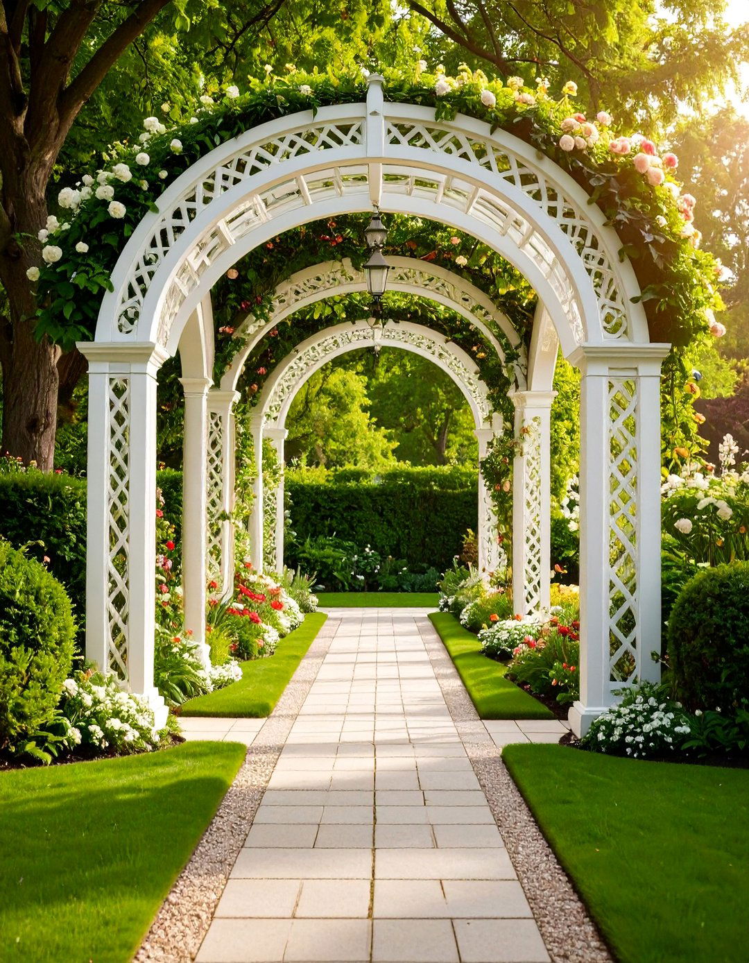 Victorian Arched Garden Arbor Walkway - 25 Covered Walkway Ideas