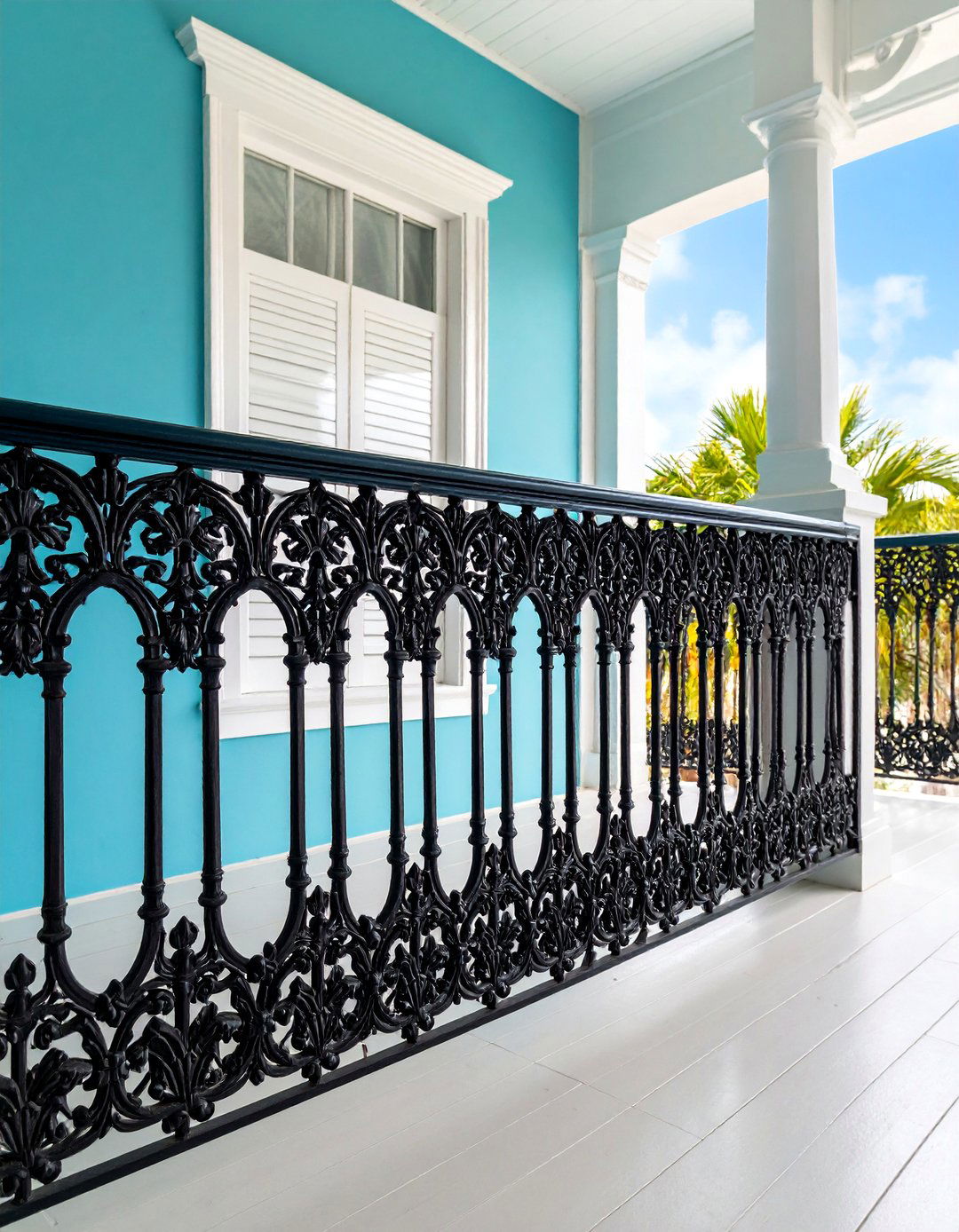 Victorian Balcony Railing with Cast Iron Details - 25 Balcony Railing Design Ideas