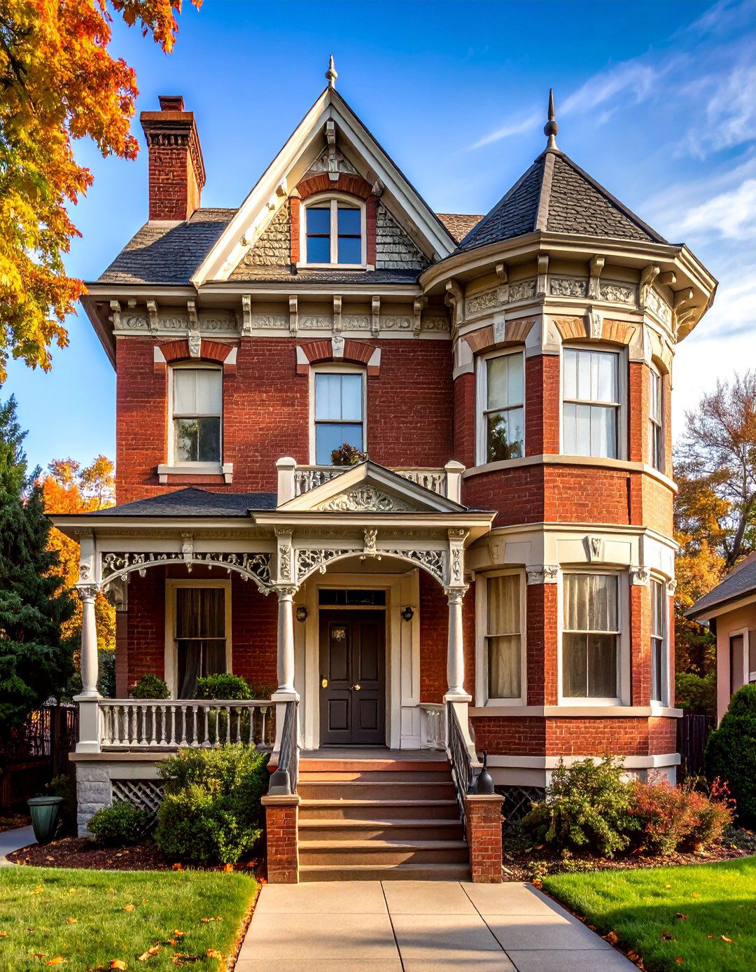 Victorian Brick with Carved Stone Details - 25 Brick Houses With Stone Accents