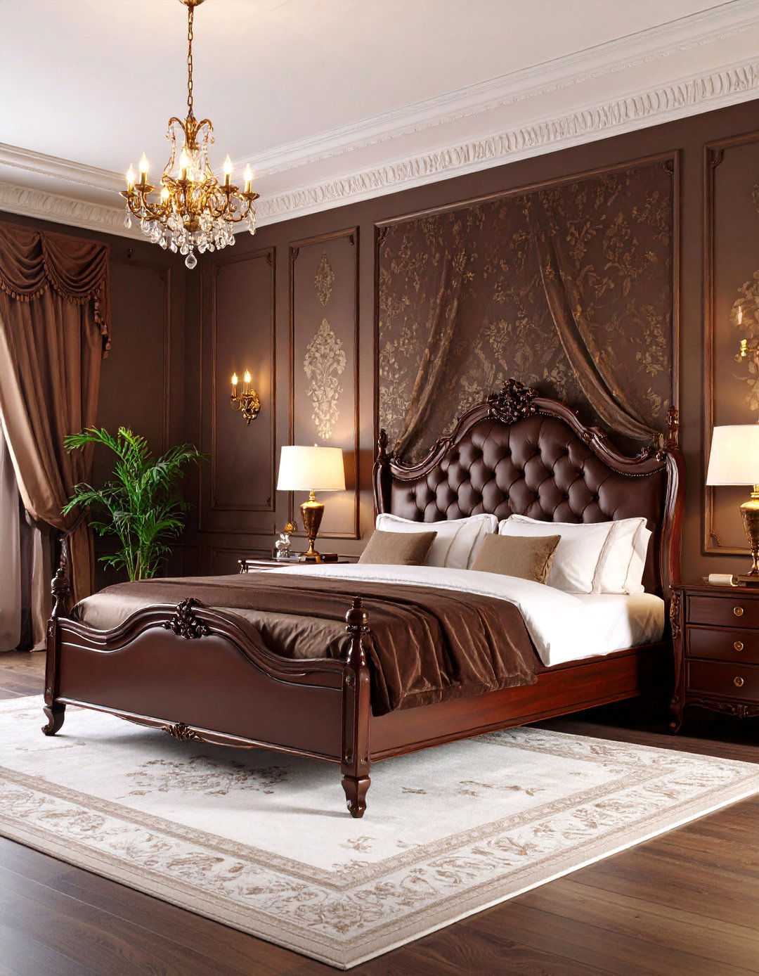 Victorian Chocolate Brown Rich Bedroom - 25 Victorian Bedroom Ideas
