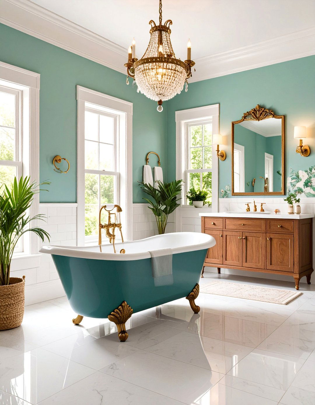 Victorian Clawfoot Tub Bathroom with Ornate Details - 25 Traditional Bathroom Ideas