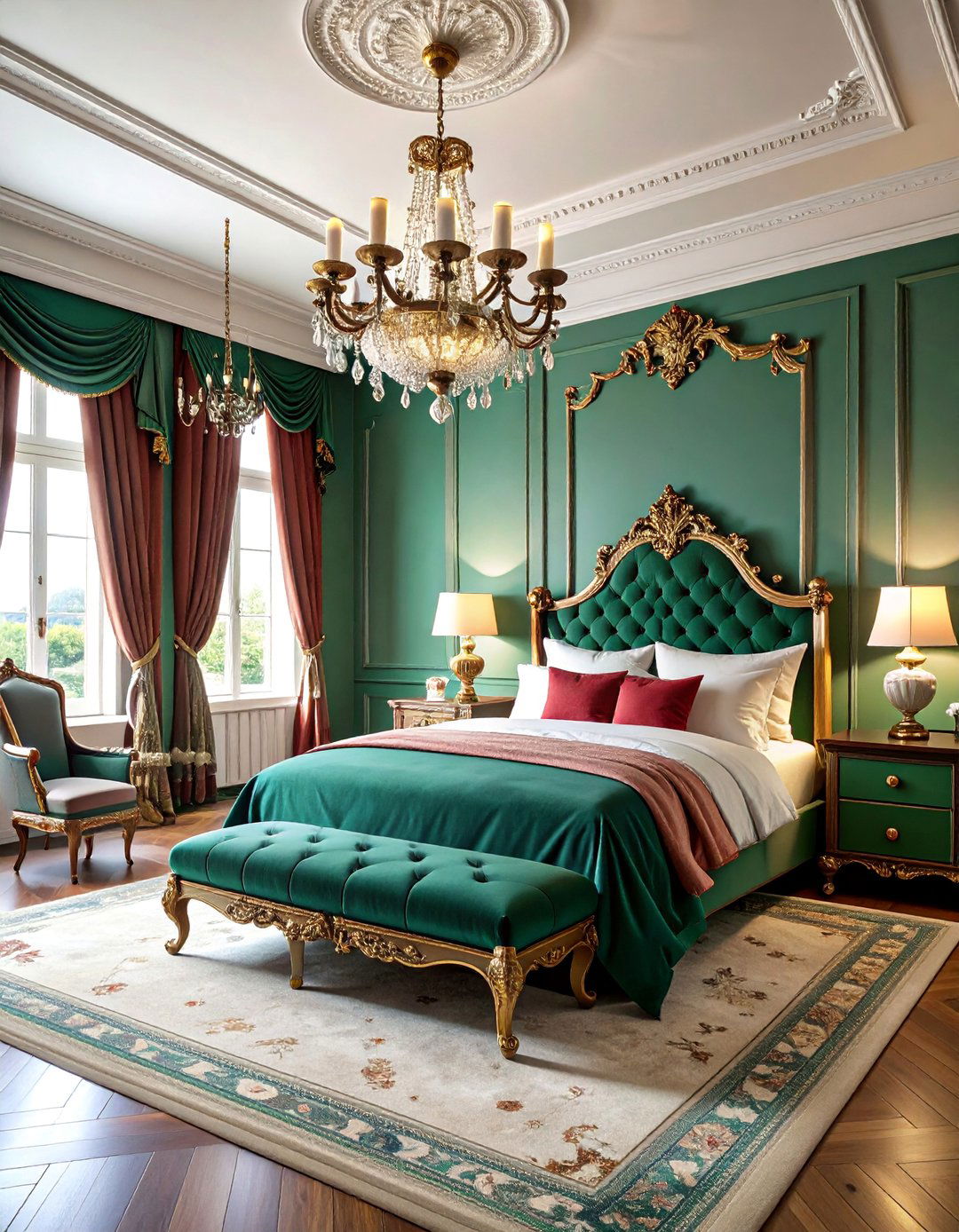 Victorian Colorful Bedroom with Rich Jewel Tones - 25 Colorful Bedroom Ideas