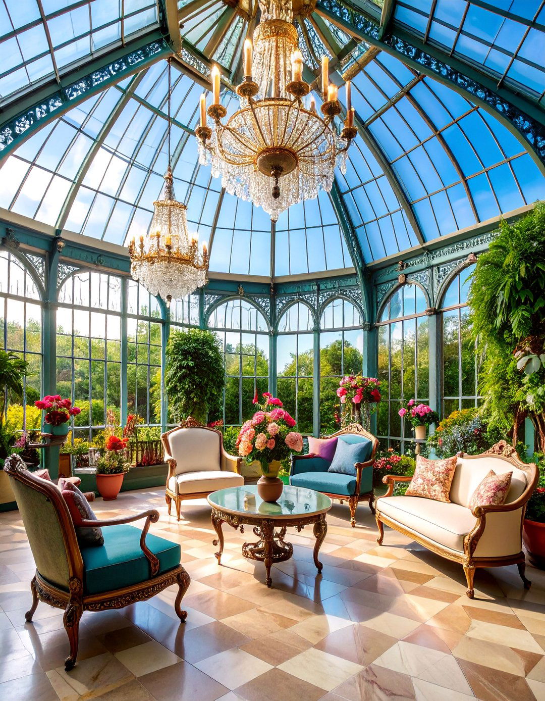 Victorian Conservatory Greenhouse with Ornate Details and Elegance - 25 Greenhouse Decor Ideas