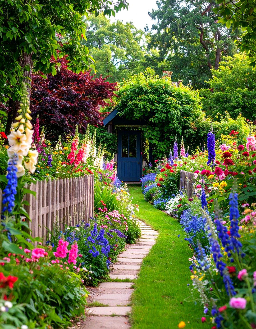 Victorian Cottage Garden with Mixed Borders - 25 Victorian Front Garden Ideas