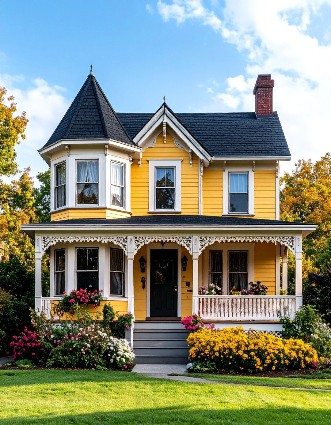 Victorian Cottage with Contemporary Updates - 25 Exterior Home with a Black Roof Ideas