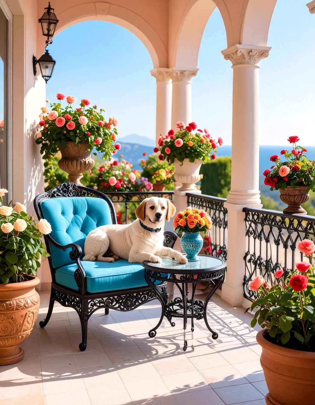 Victorian Elegance Dog Balcony with Ornate Details - 25 Dog Balcony Ideas