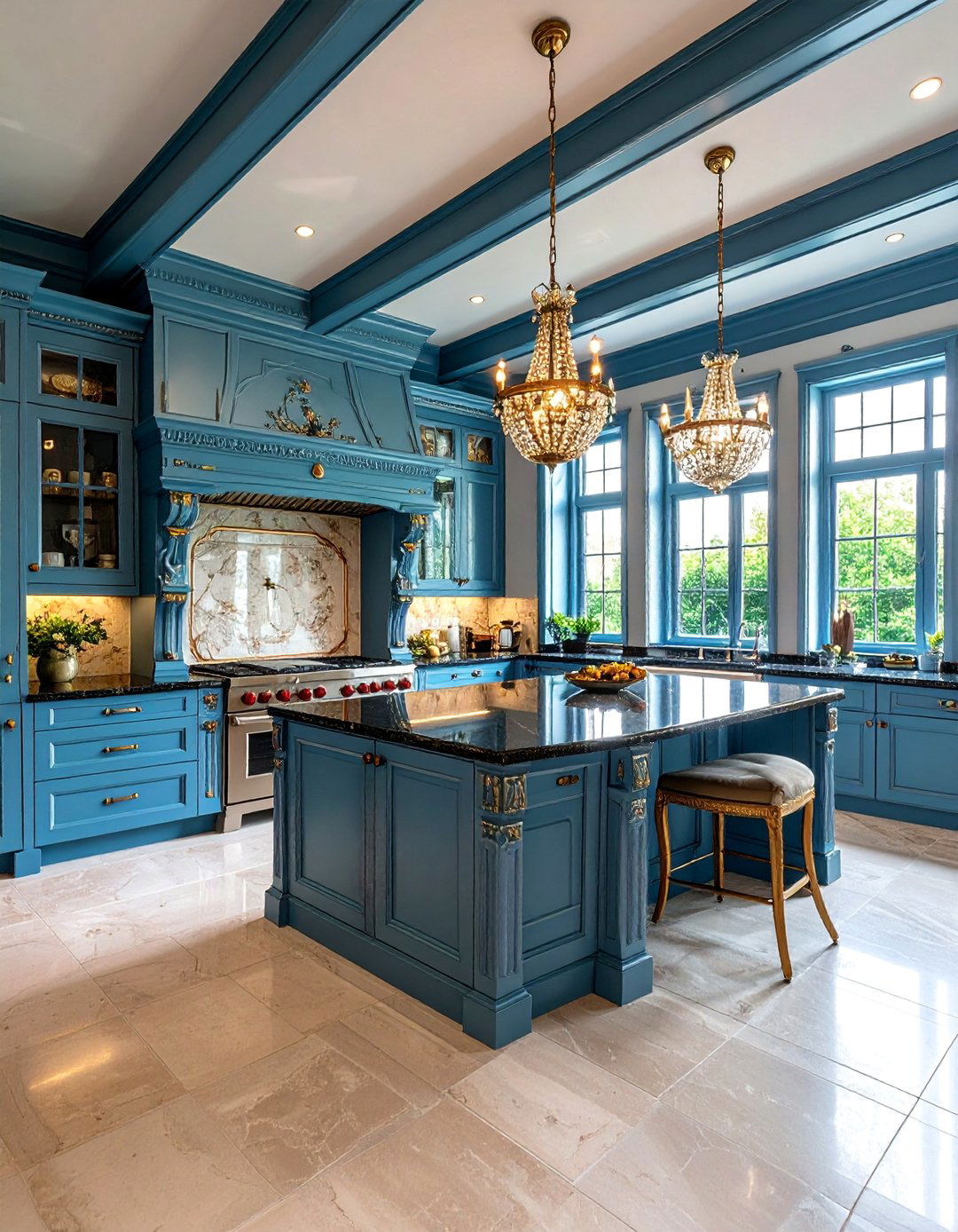 Victorian Elegant Black Granite Kitchen - 25 Black Granite Countertops Kitchen Ideas