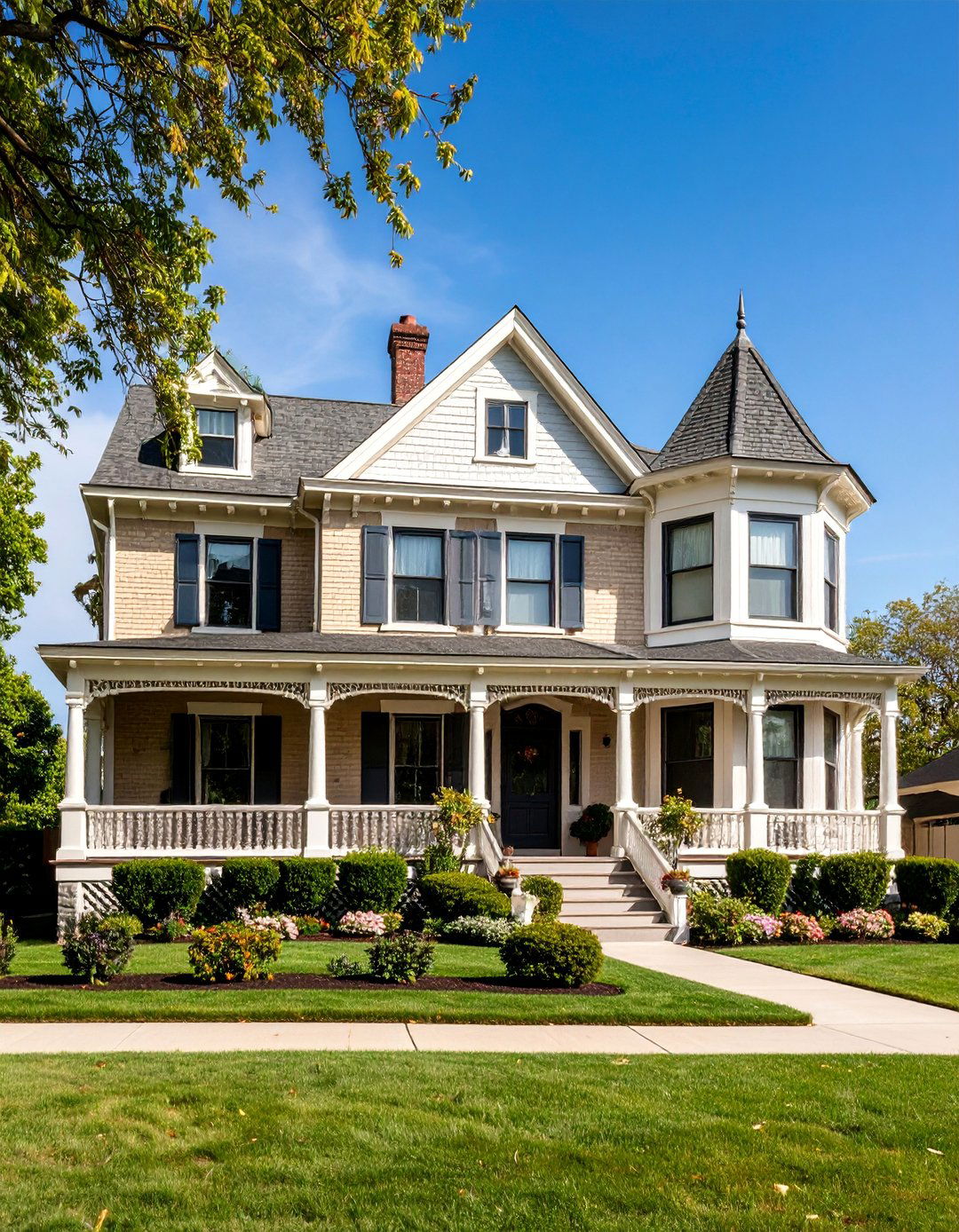 Victorian Era Beige Brick Restoration - 25 Beige Brick Exterior Home Ideas