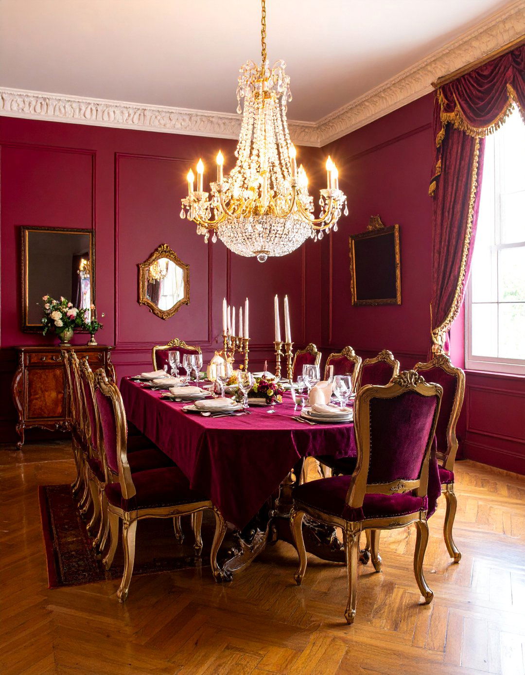 Victorian Era Board and Batten with Rich Burgundy - 25 Board and Batten Wall Ideas