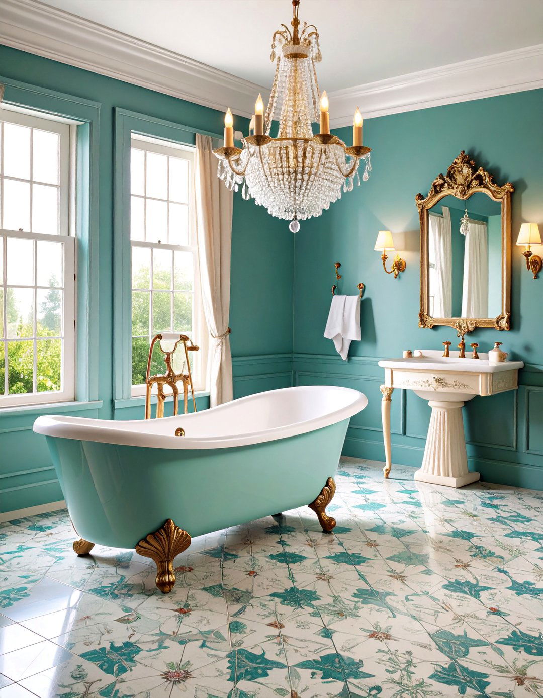 Victorian Family Bathroom with Ornate Details - 25 Family Bathroom Ideas