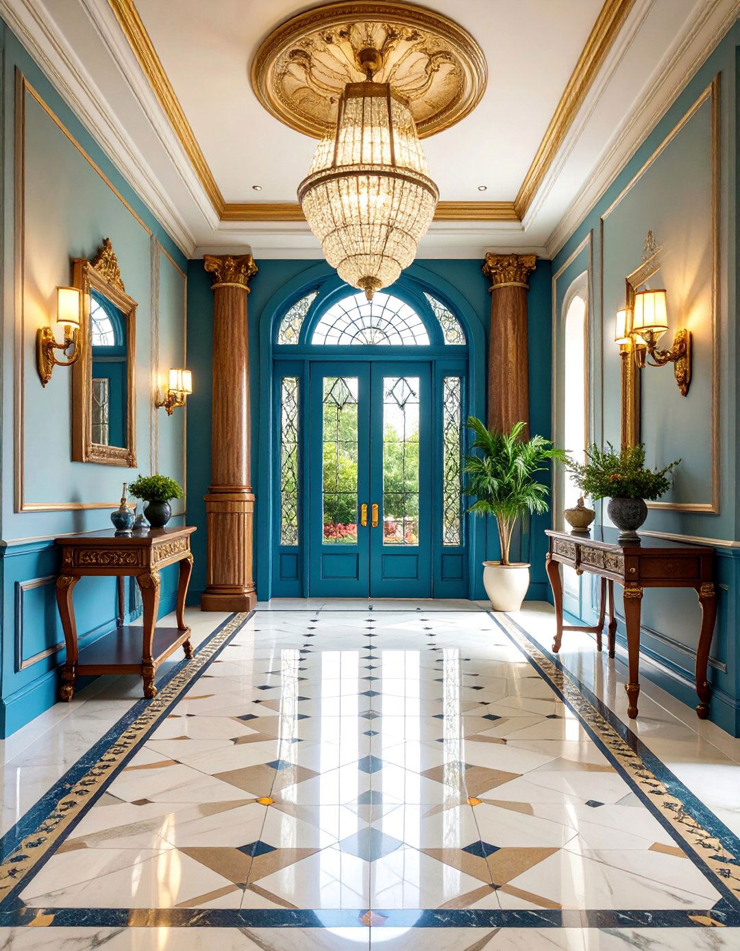Victorian Formal Foyer with Marble and Mahogany - 25 Victorian Interior Design Ideas