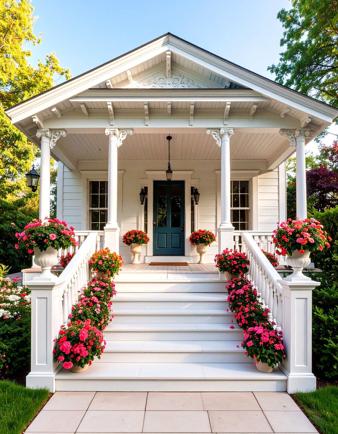 Victorian Front Porch with Ornate Columns and Brackets - 25 Victorian Porch Ideas