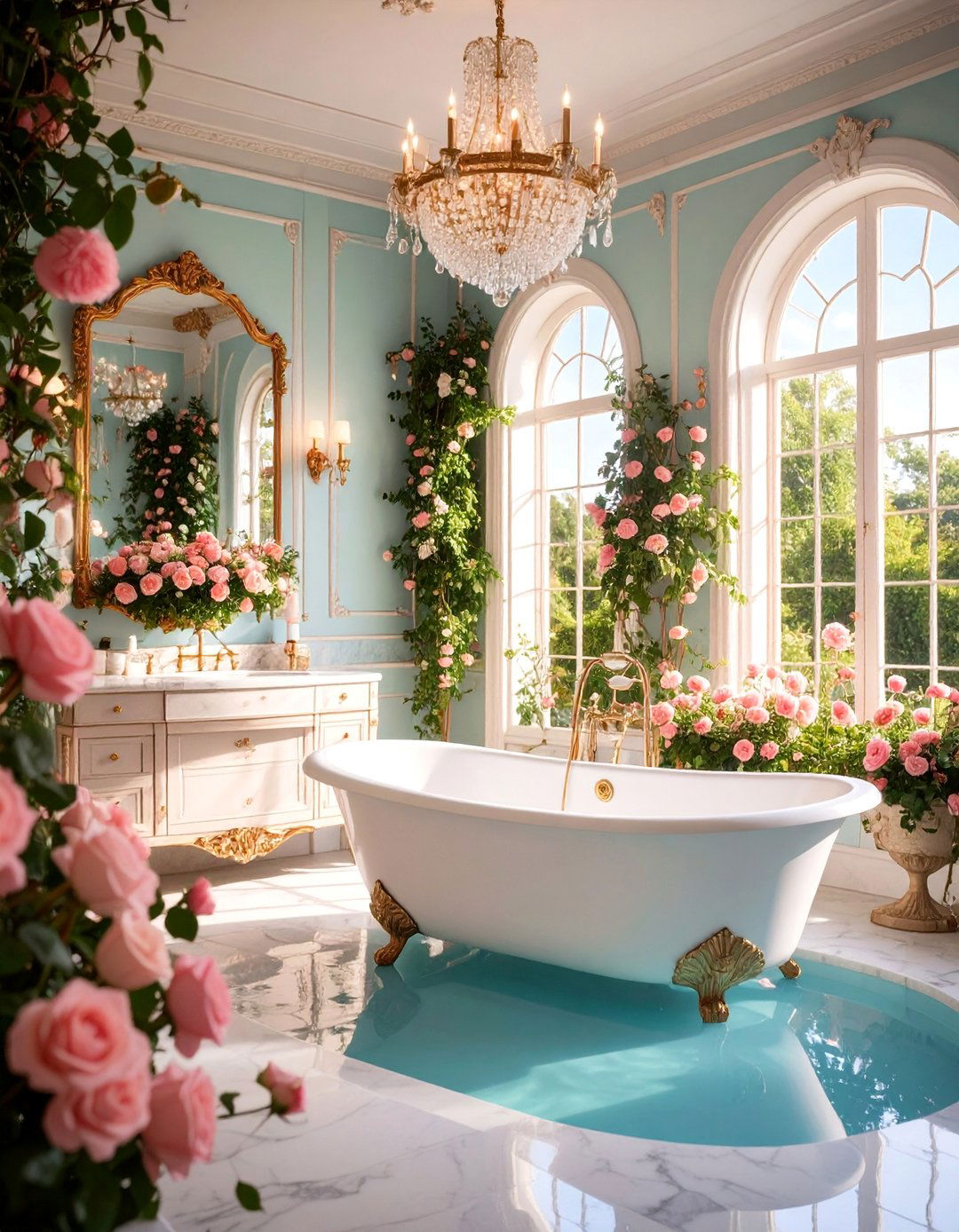 Victorian Garden Pool Bathroom - 25 Pool Bathroom Ideas