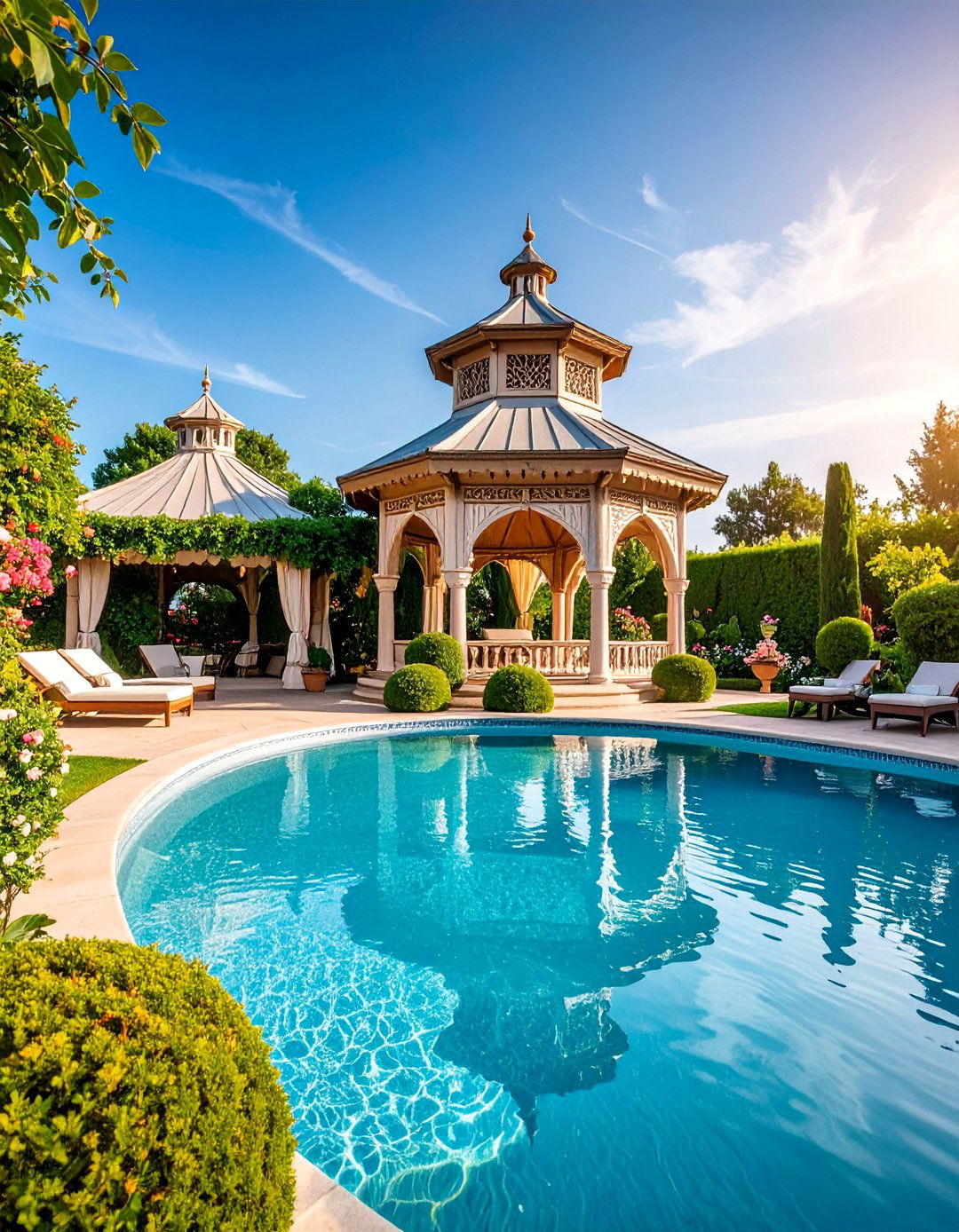 Victorian Garden Pool Mural - 25 Pool Murals