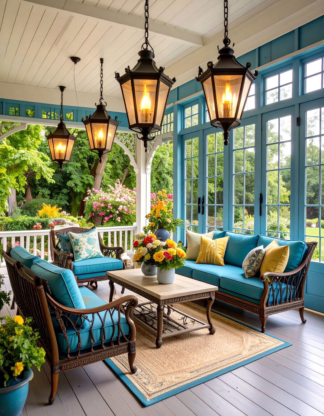Victorian Gas Lamp Style - 25 Covered Patio Lighting Ideas