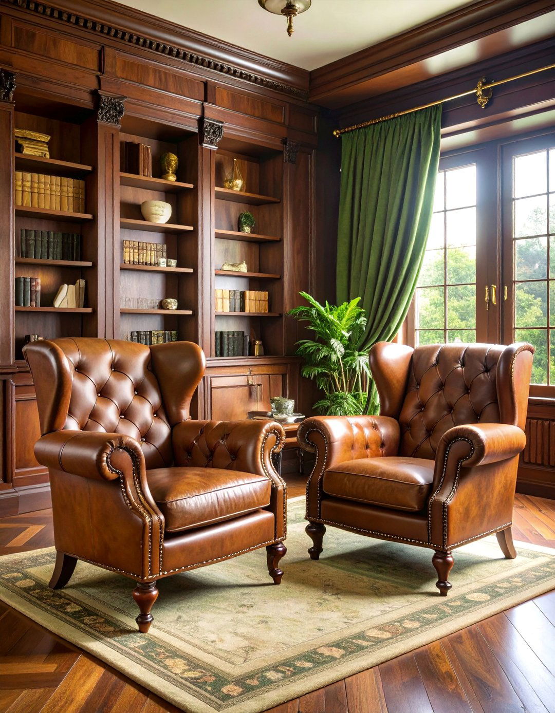 Victorian Gentlemans Smoking Room with Leather Upholstery - 25 Victorian Interior Design Ideas