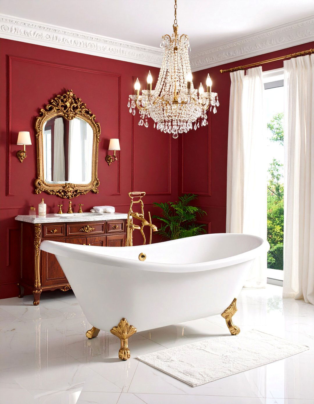 Victorian Gothic Bathroom with Clawfoot Elegance - 25 Gothic Bathroom Ideas