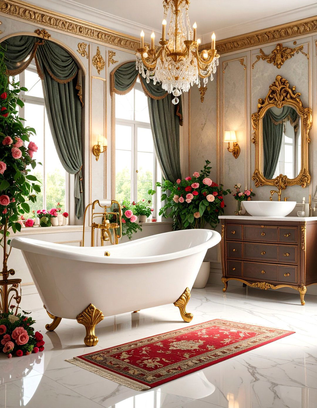 Victorian Gothic Bathroom with Dark Romance - 25 Eclectic Bathroom Ideas