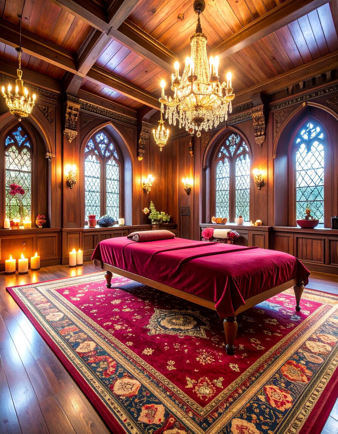 Victorian Gothic Facial Room with Dramatic Elegance - 25 Facial Room Ideas