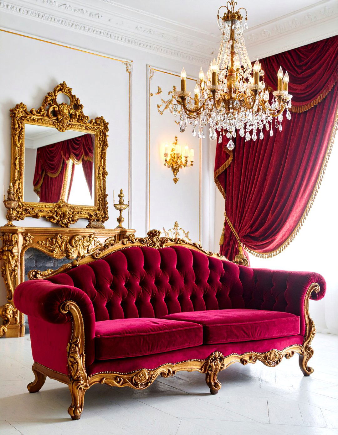 Victorian Gothic Living Room with Ornate Chandeliers - 25 Gothic Living Room Ideas