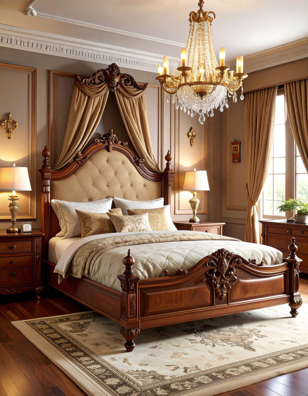Victorian Inspired Bed Nook with Ornate Details - 25 Bed Nook Ideas