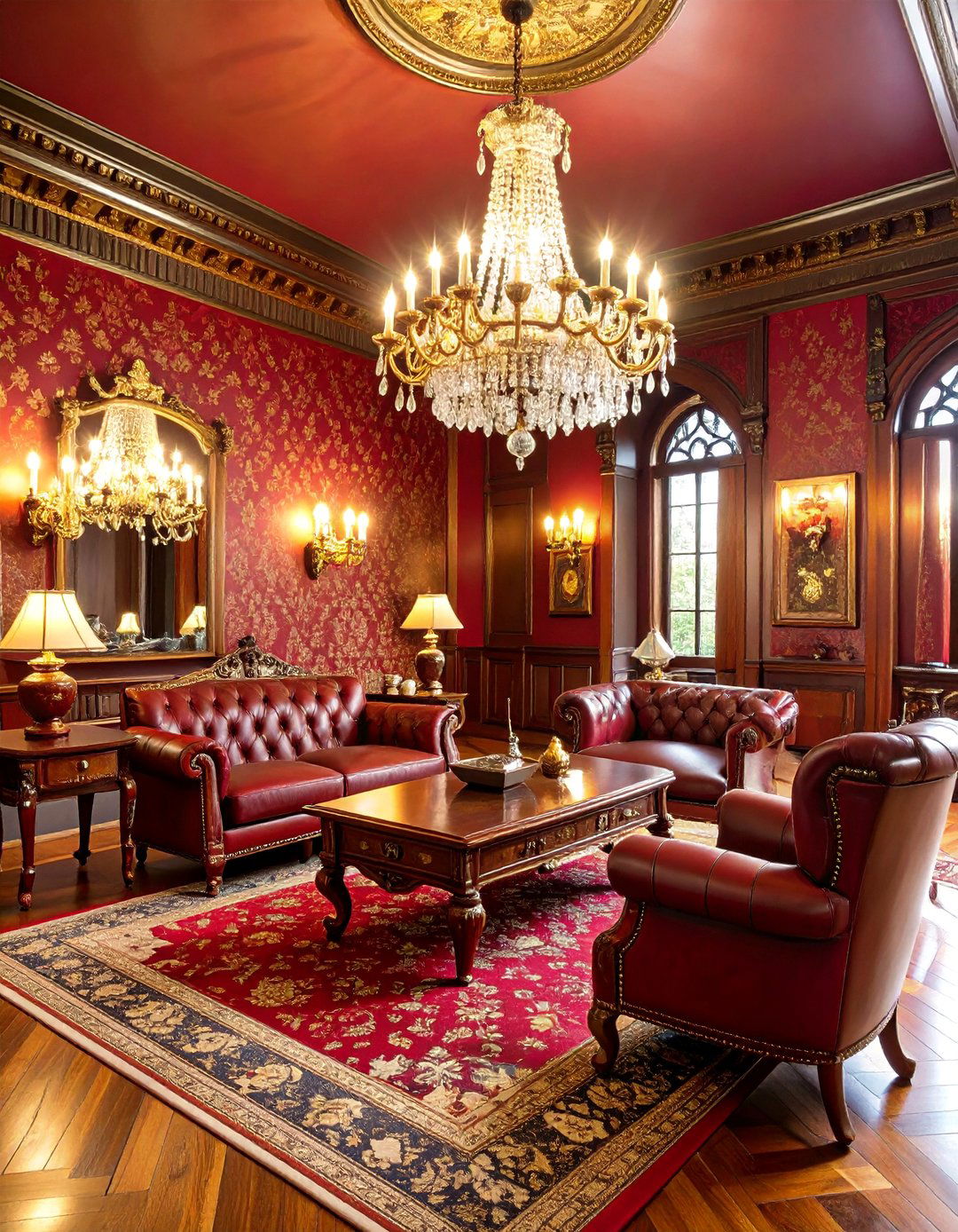 Victorian Inspired Cigar Study with Ornate Details - 25 Cigar Room Ideas