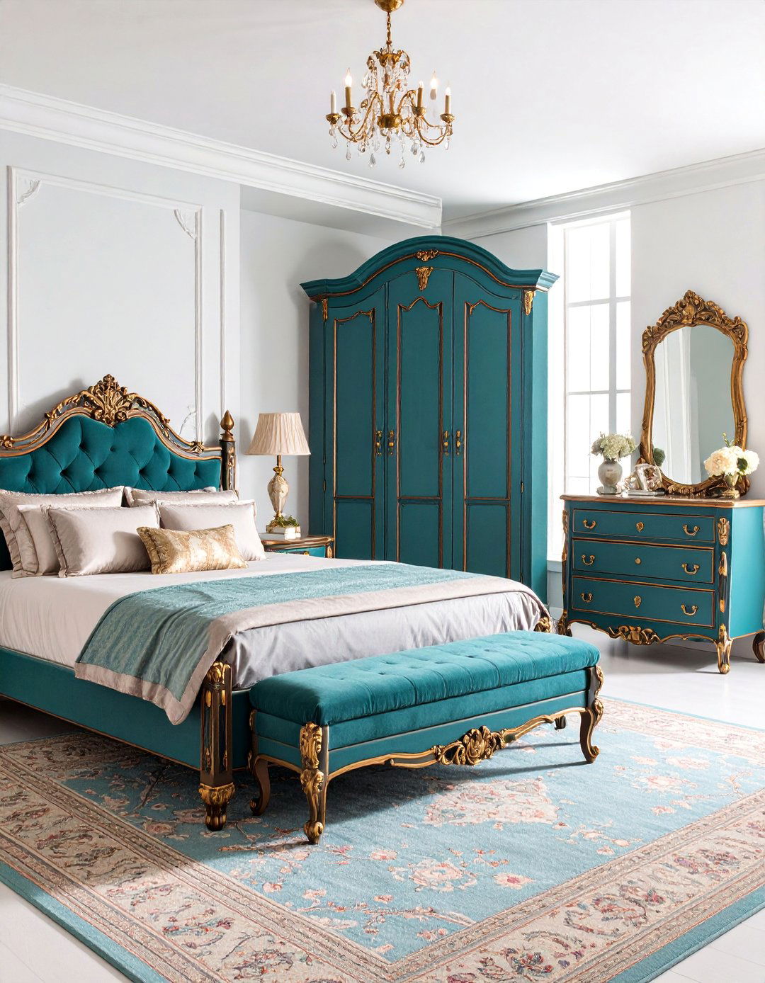 Victorian Inspired Ornate Wardrobe Suite - 25 Built-in Wardrobe Ideas Around a Bed