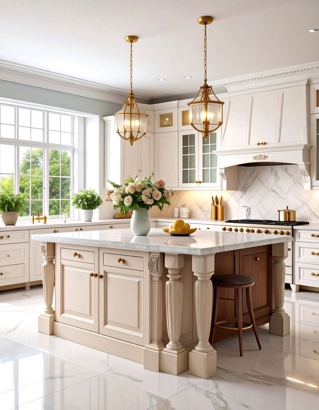 Victorian Kitchen with Mixed Cabinet Finishes - 25 Victorian Kitchen Ideas