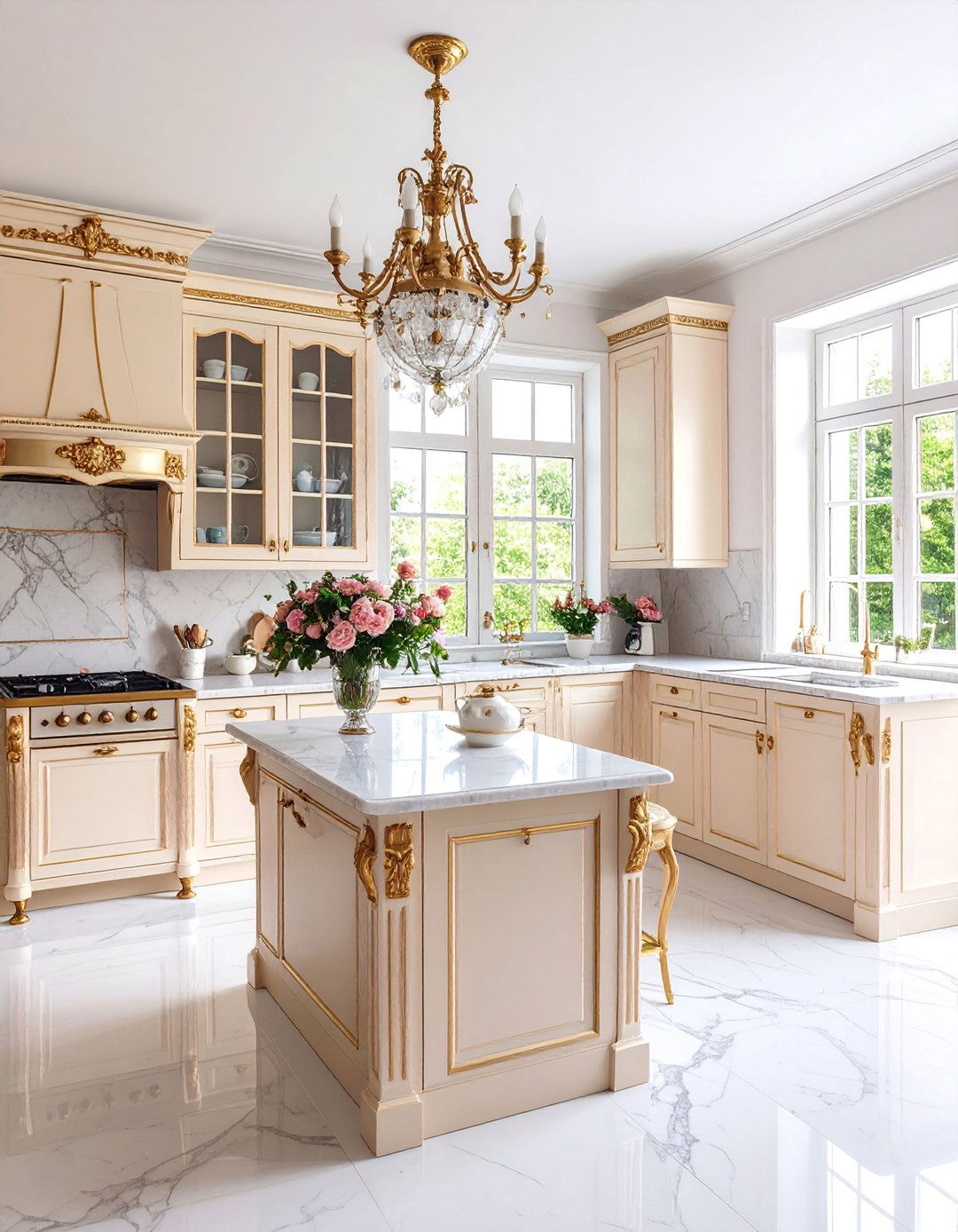 Victorian Kitchen with Tea Station Display - 25 Victorian Kitchen Ideas