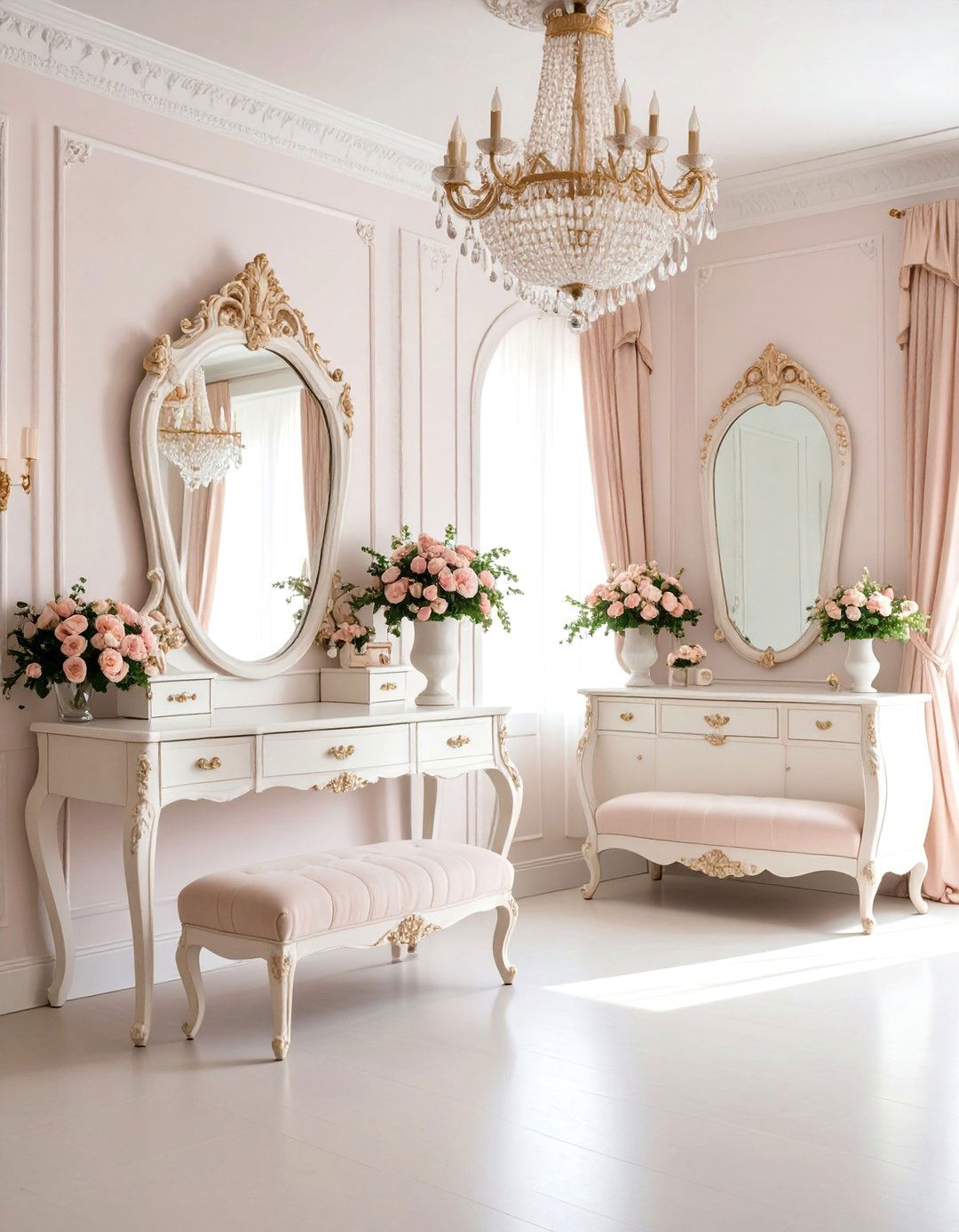 Victorian Ladies Boudoir with Romantic Pastel Palette - 25 Victorian Interior Design Ideas