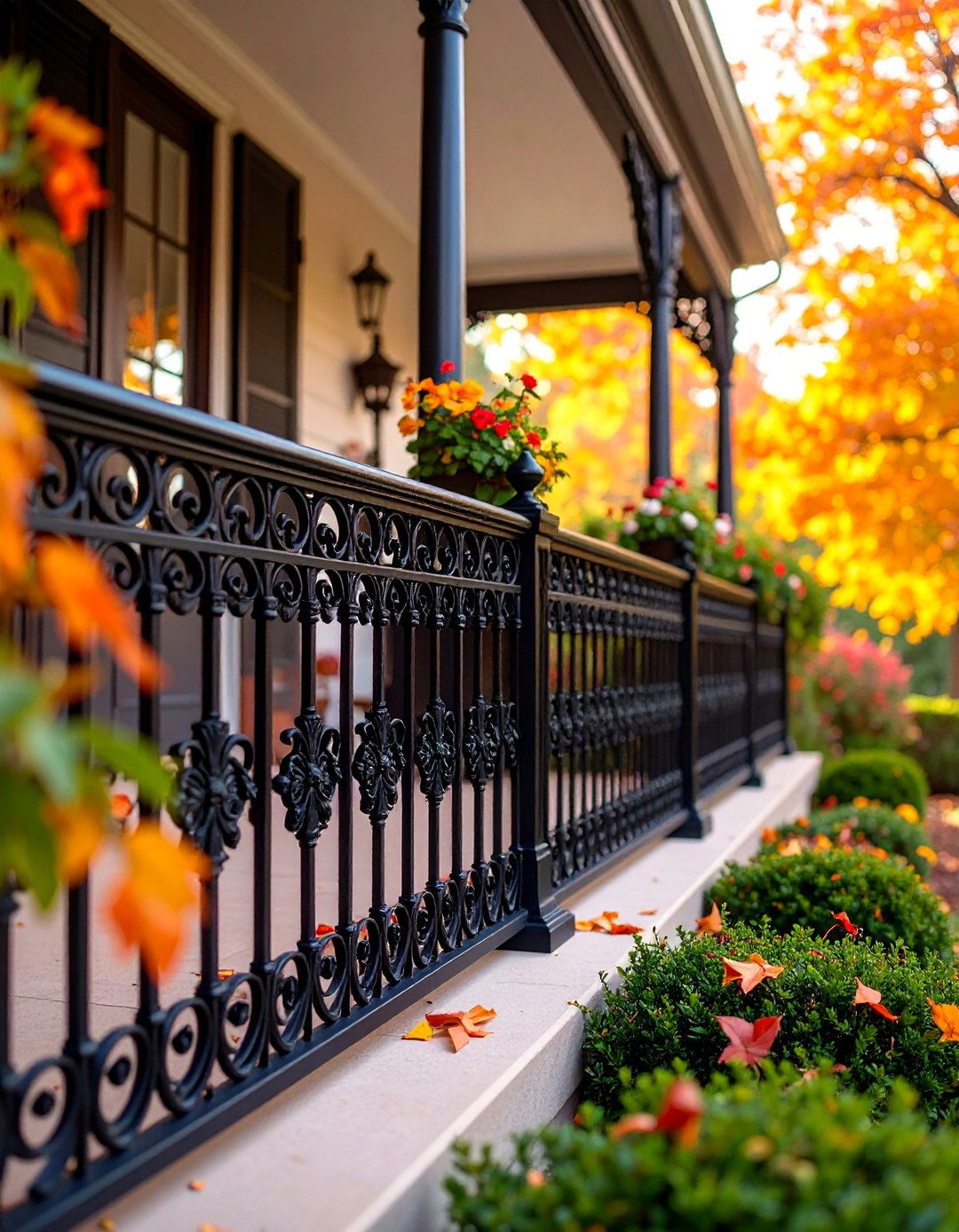 Victorian Ornate Cast Iron Porch Railing - 25 Porch Railing Ideas