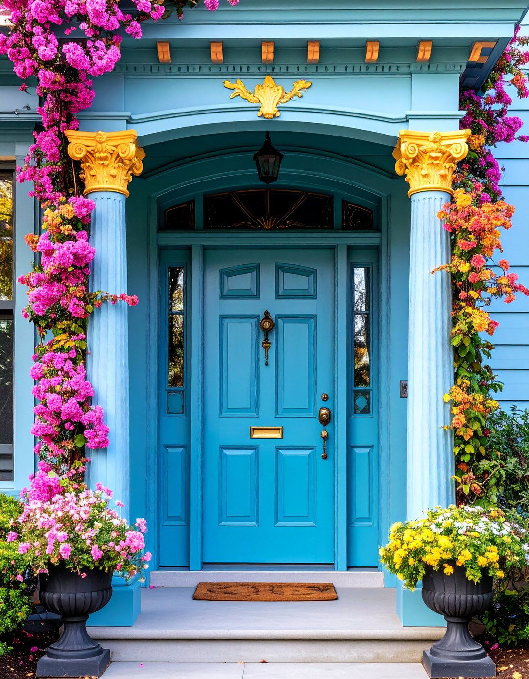 Victorian Ornate Door Trim with Decorative Pilasters - 25 Exterior Door Trim Ideas