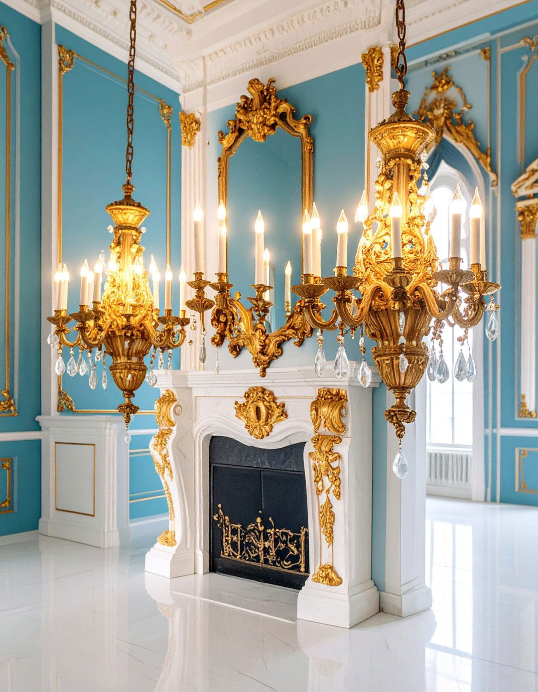 Victorian Ornate Fireplace Sconces with Crystal Elements - 25 Fireplace Sconces Ideas