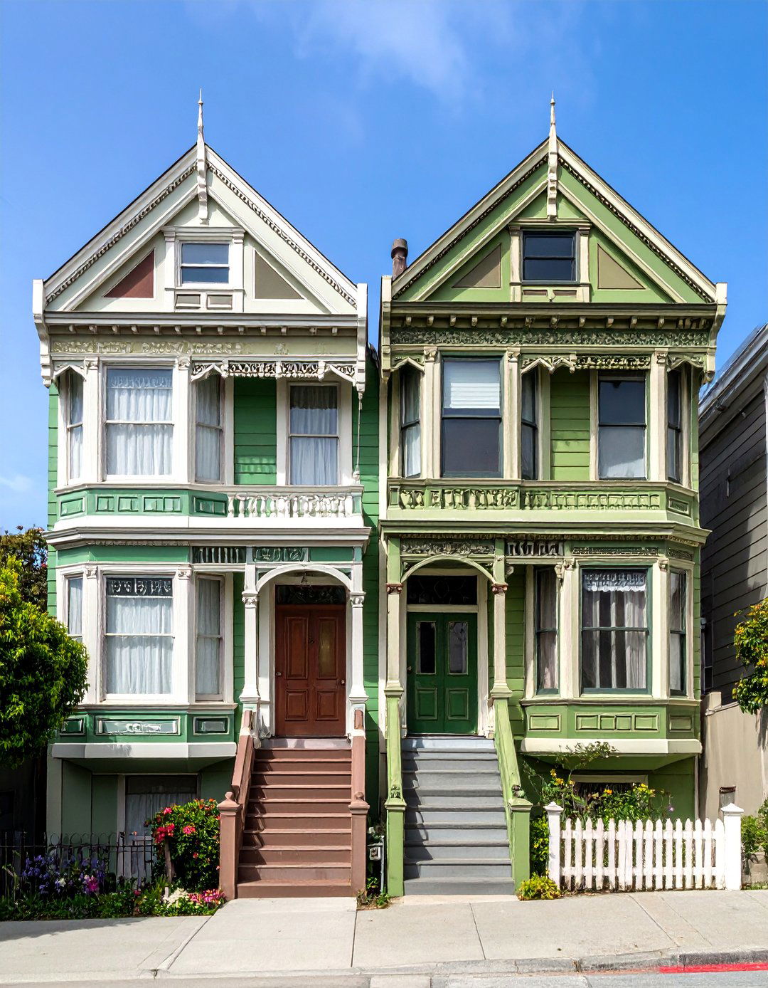 Victorian Painted Lady with Forest Green Accents - 25 Dark Green Exterior Ideas