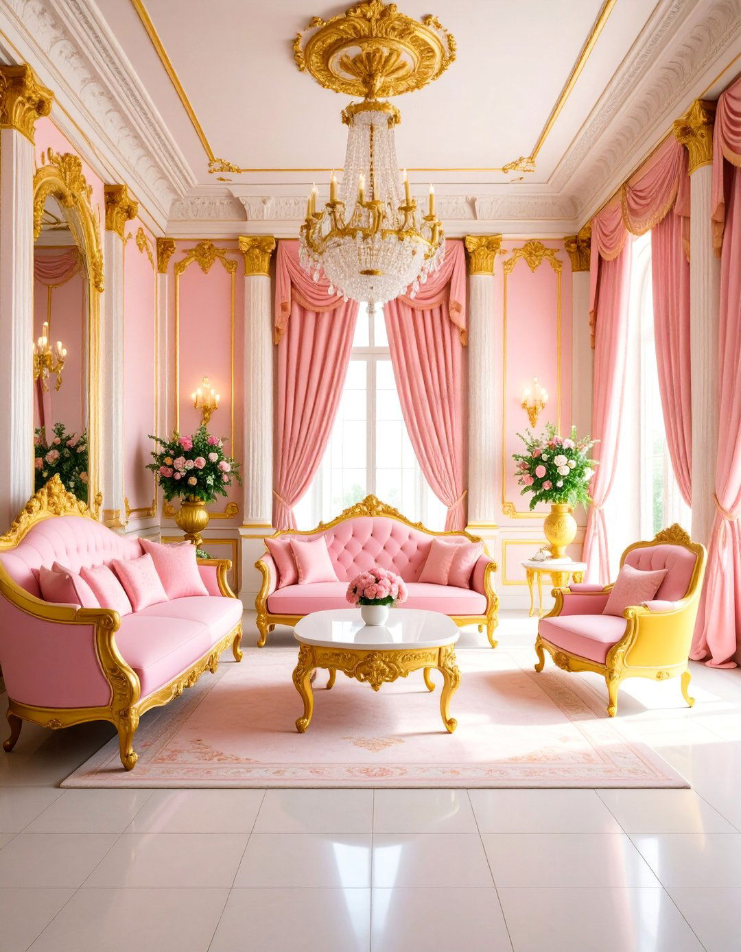 Victorian Pink and Yellow Parlor with Ornate Details - 25 How to Decorate With Yellow and Pink