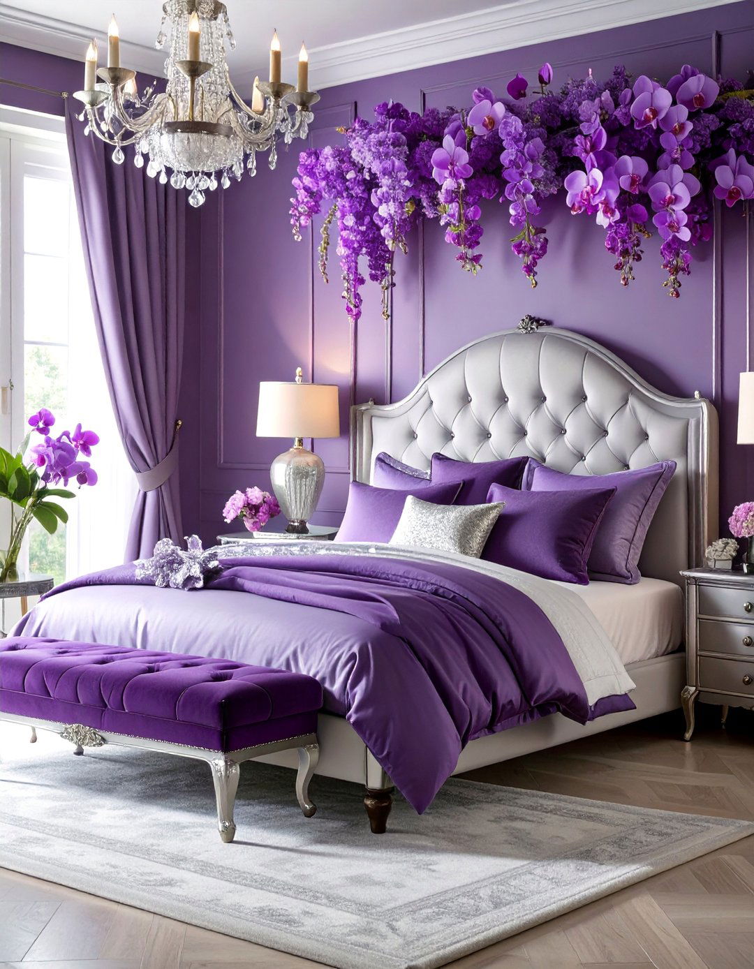 Victorian Plum and Silver Sophisticated Bedroom - 25 Victorian Bedroom Ideas