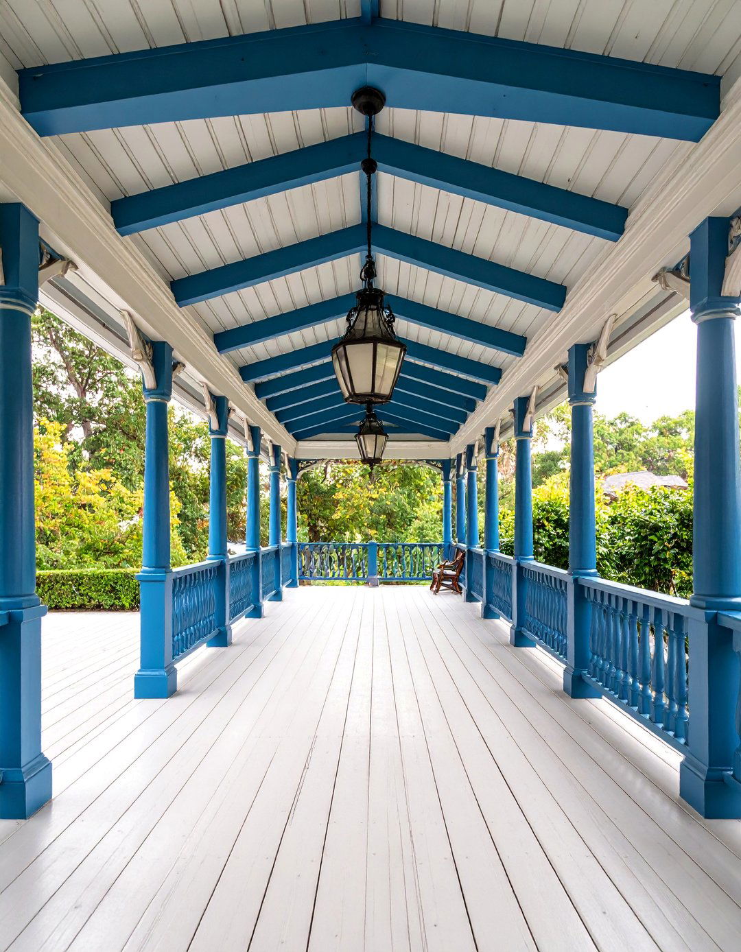 Victorian Porch with Decorative Ceiling Treatments - 25 Victorian Porch Ideas