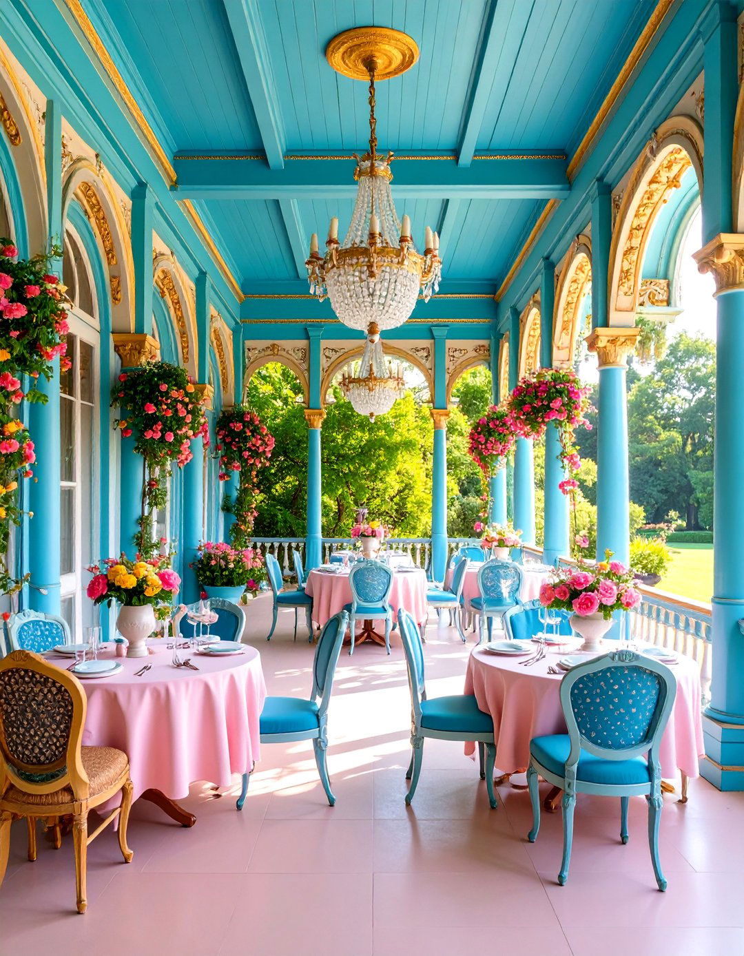 Victorian Porch with Dining and Entertainment Pavilion - 25 Victorian Porch Ideas