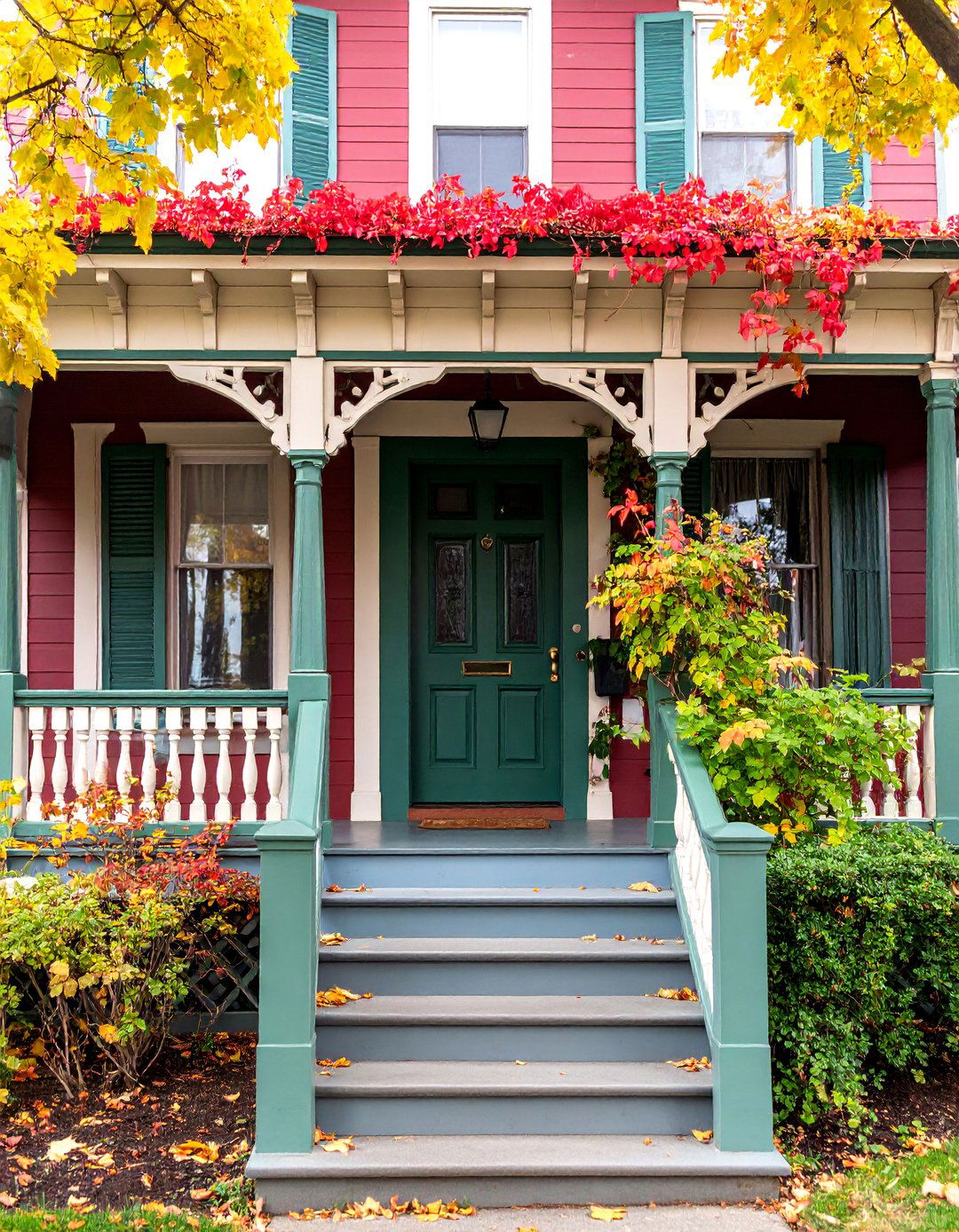 Victorian Porch with Historic Paint Colors and Finishes - 25 Victorian Porch Ideas
