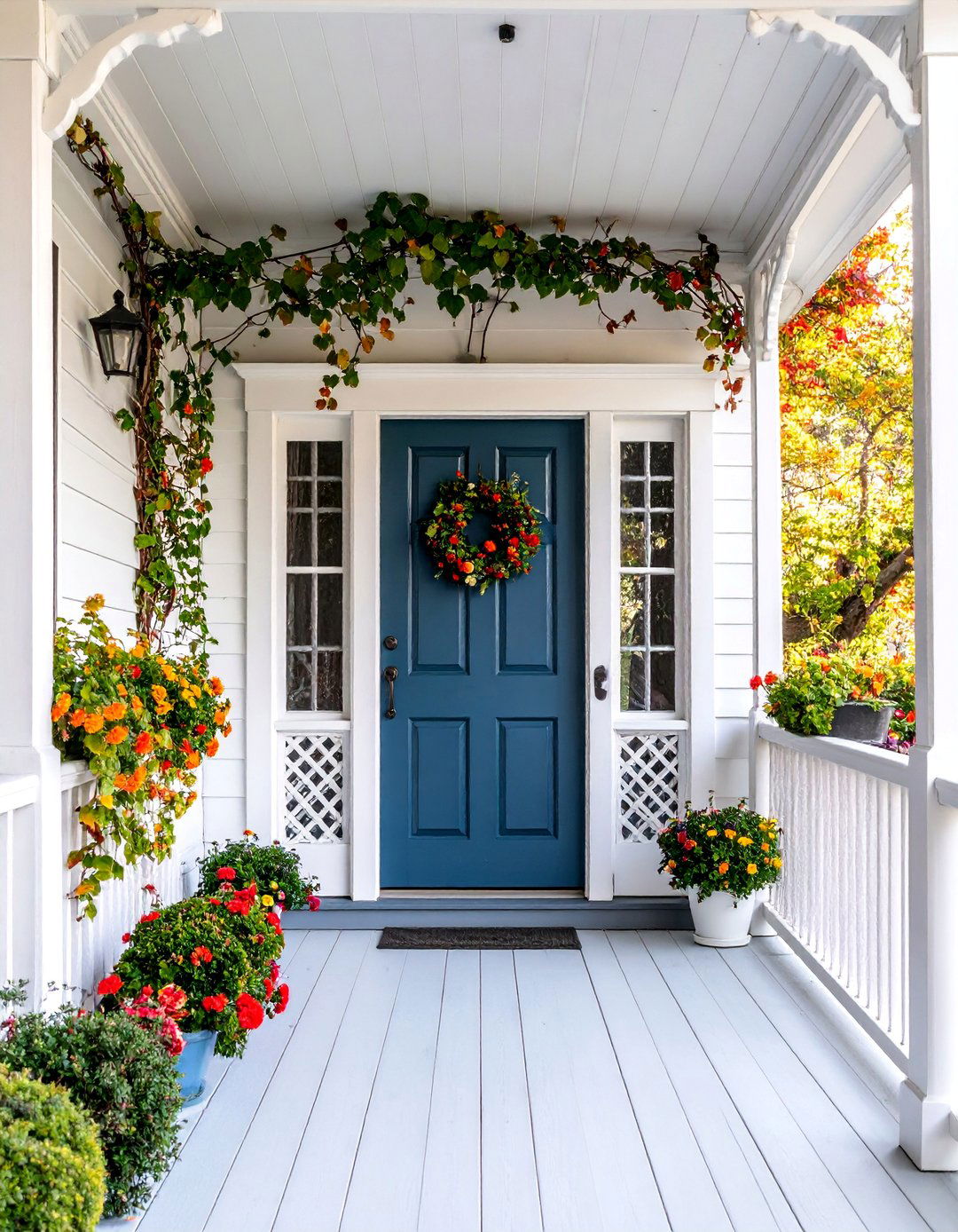 Victorian Porch with Lattice Privacy Screens - 25 Victorian Porch Ideas