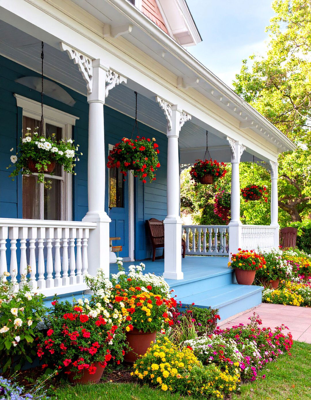 Victorian Porch with Period Appropriate Color Scheme - 25 Victorian Porch Ideas