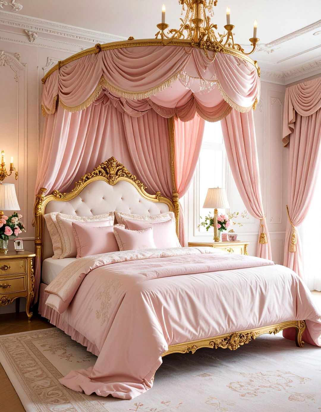 Victorian Romance Pink and Gold Bedroom - 25 Pink and Gold Bedroom Ideas
