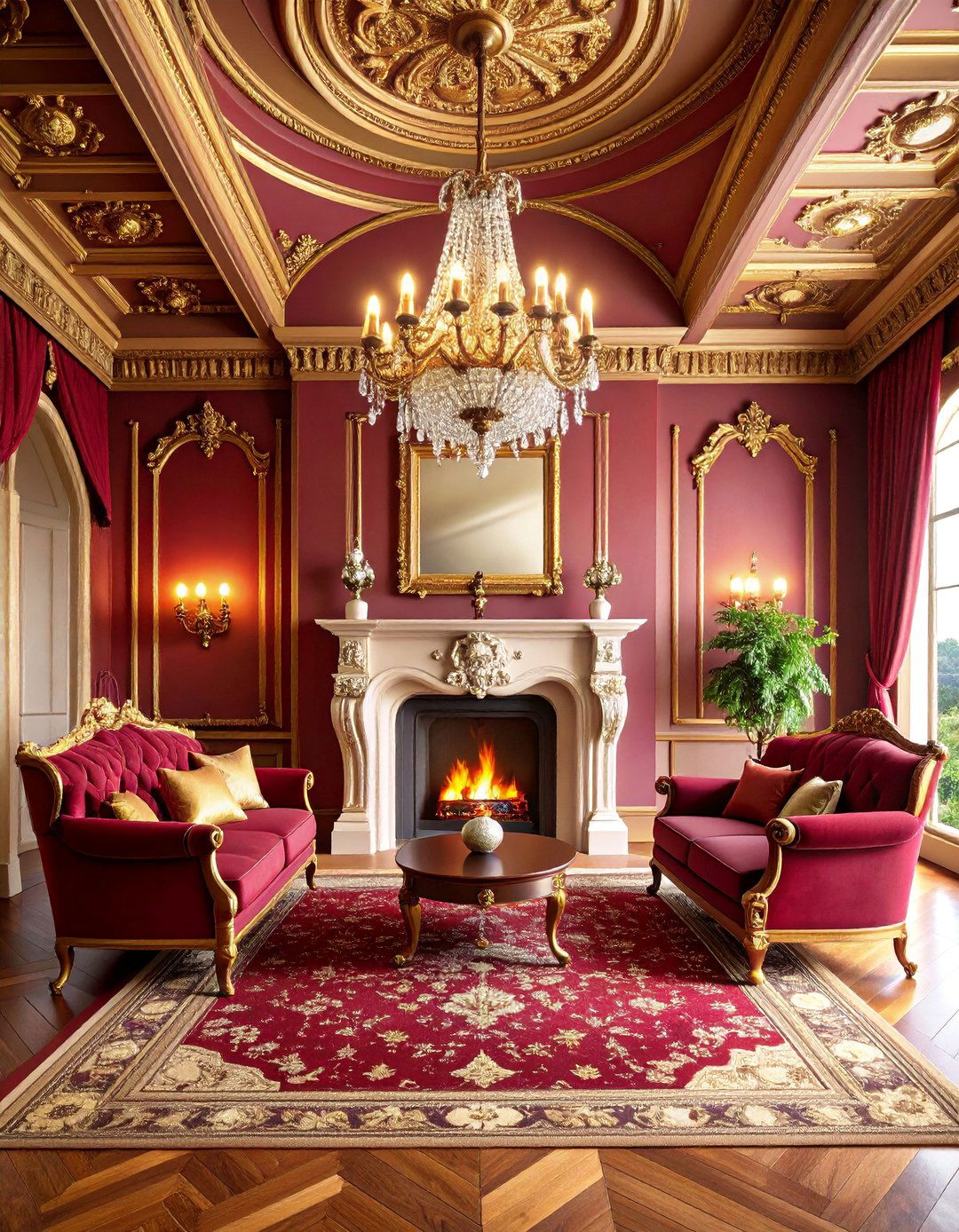 Victorian Style with Ornate Details and Rich Colors - 25 Rooms With Fireplaces With Vaulted Ceilings Features