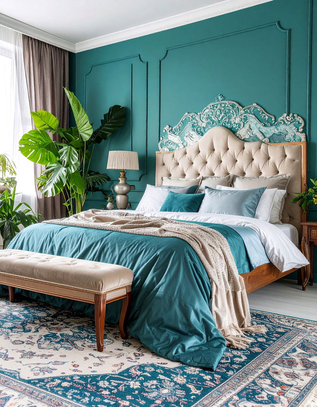 Victorian Turquoise and Silver Exotic Bedroom - 25 Victorian Bedroom Ideas