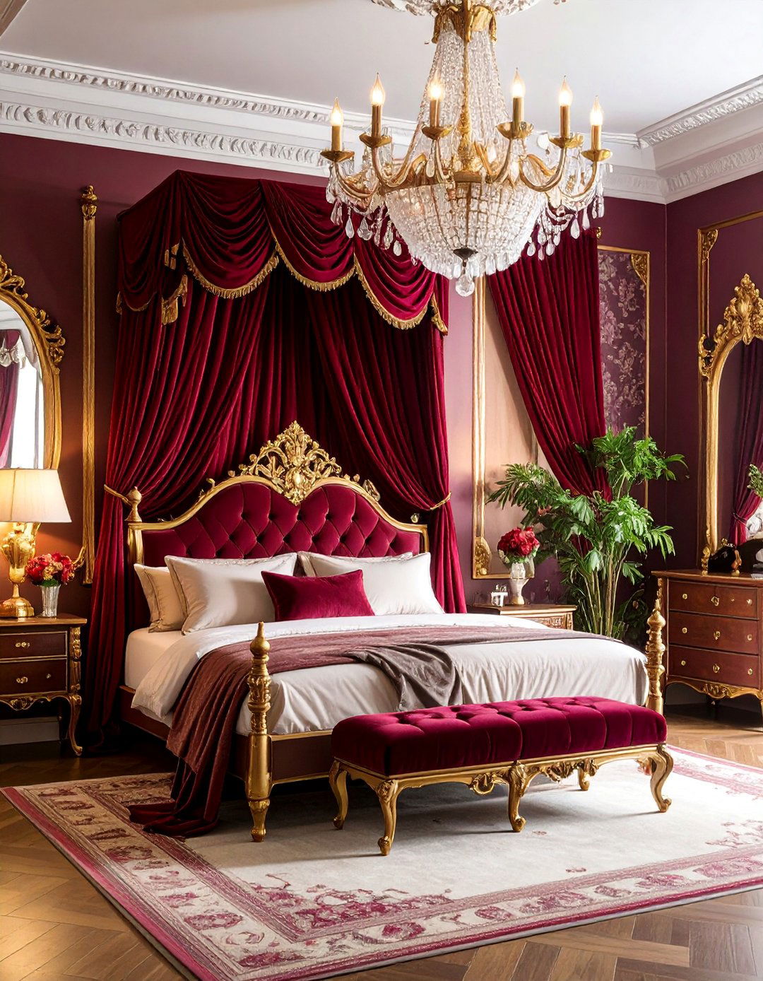 Victorian Vampire Elegance with Canopy Bed - 25 Vampire Bedroom Ideas