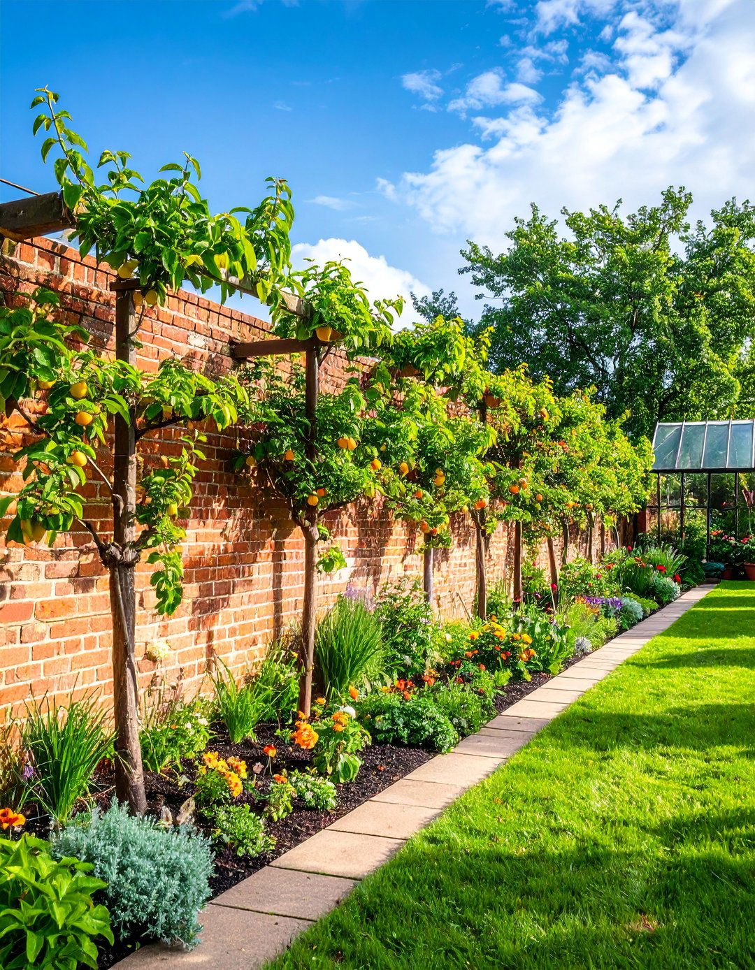 Victorian Walled Garden with Espaliered Fruit - 25 Victorian Front Garden Ideas