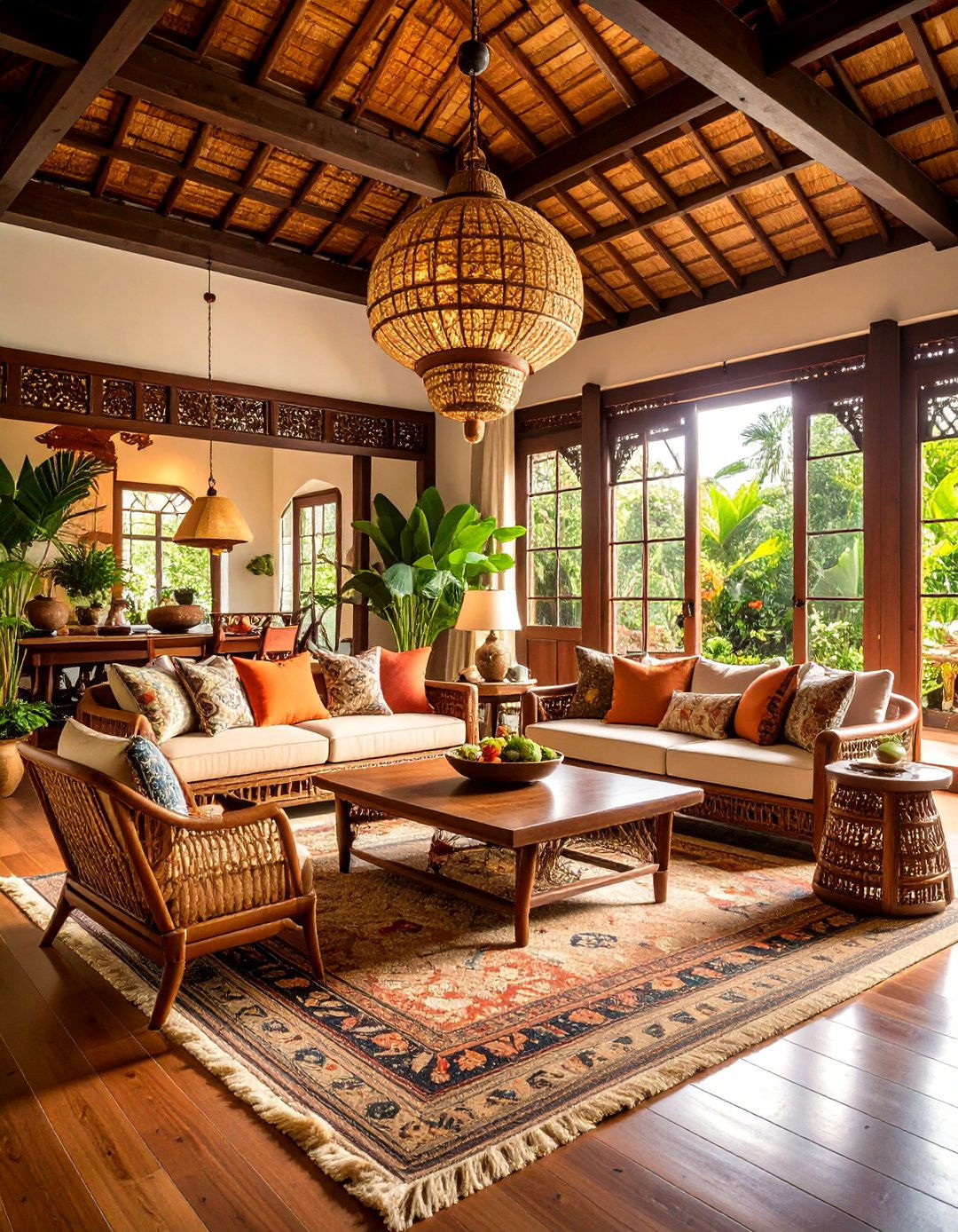 Vietnamese Colonial Living Room with French Asian Blend - 25 Asian Living Room Ideas