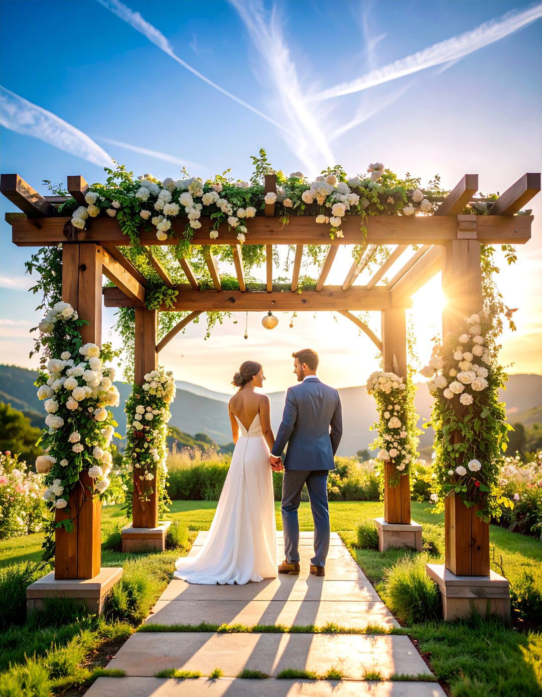 Vine Covered Pergola Wedding Entrance - 25 Wedding Entrance Ideas