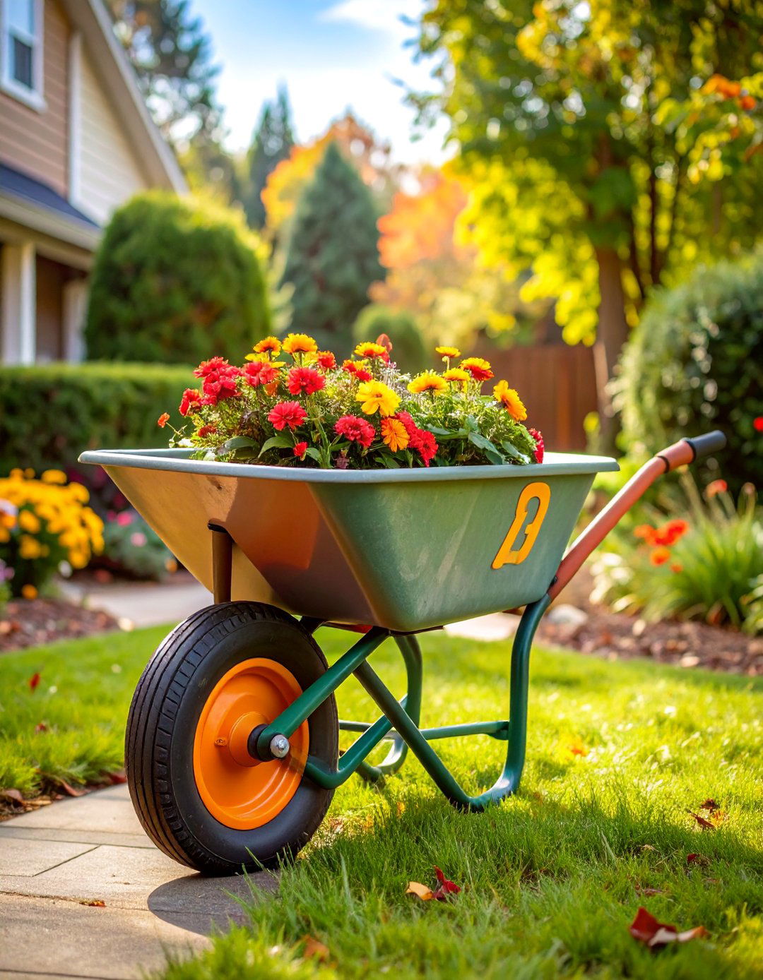 Vintage Address Sign Display - 25 Old Wheelbarrow Ideas